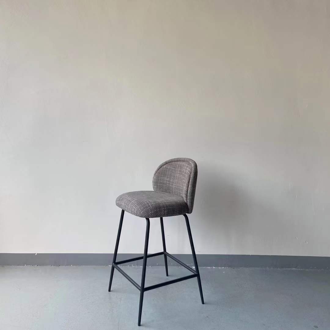velvet upholstered high bar chair