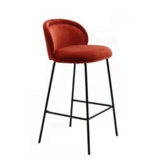 velvet upholstered high bar chair