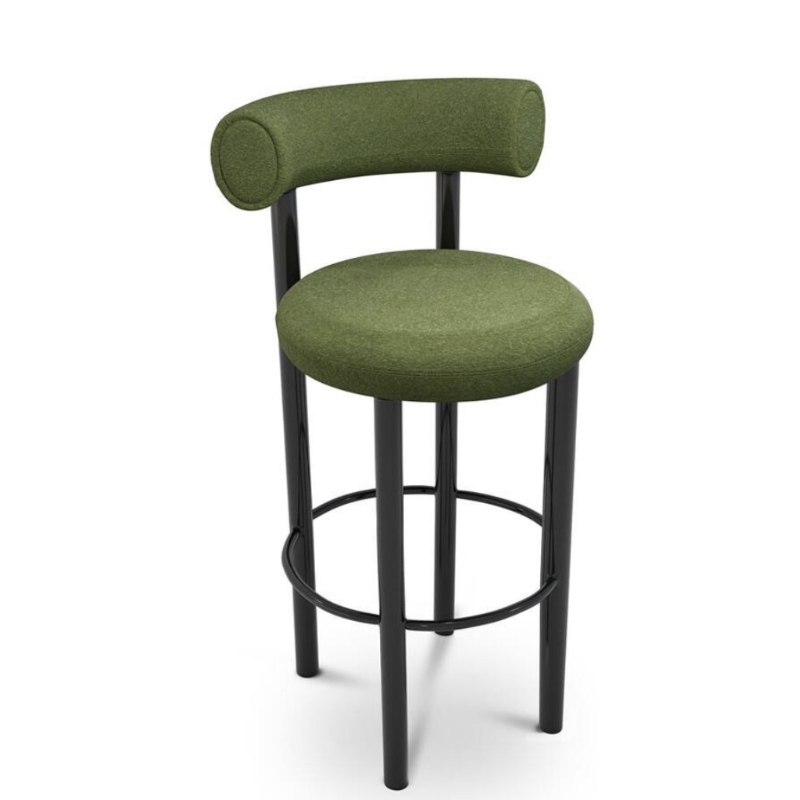 velvet wooden high bar chair
