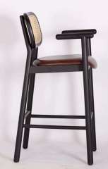 wooden high chair rattan back