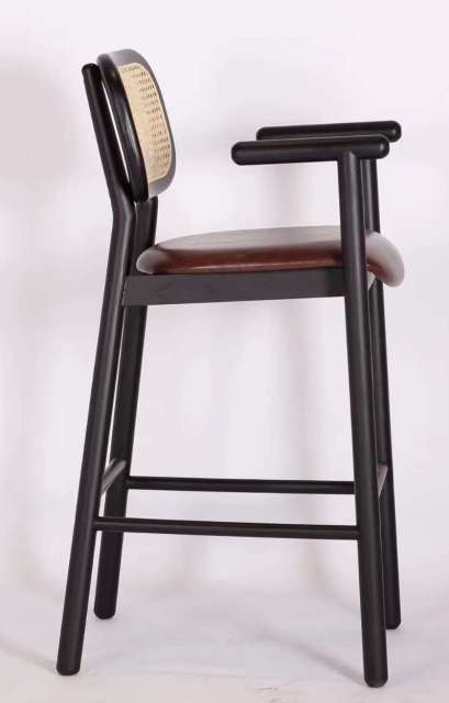 wooden high chair rattan back