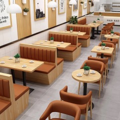 package solution fast food cafe canteen furniture metal base ash veneered plywood modern luxury restaurant dining tables