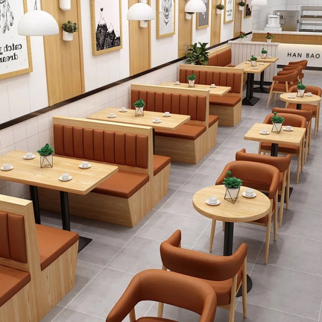 package solution fast food cafe canteen furniture metal base ash veneered plywood modern luxury restaurant dining tables