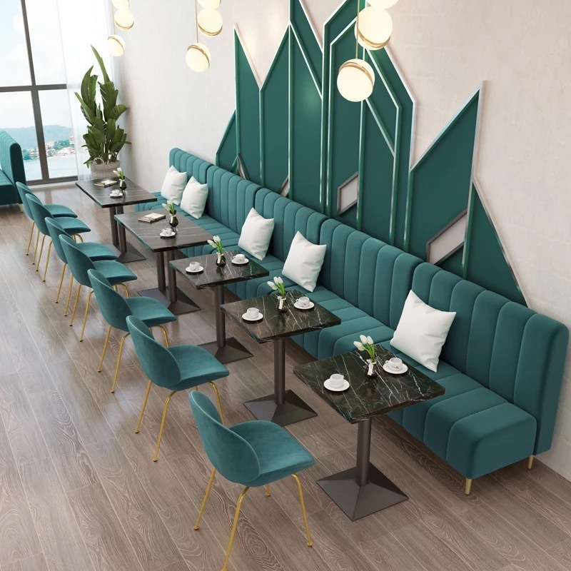 package solution luxury coffee shop furniture commercial bench chair cafe restaurant booth seating set tables and chairs