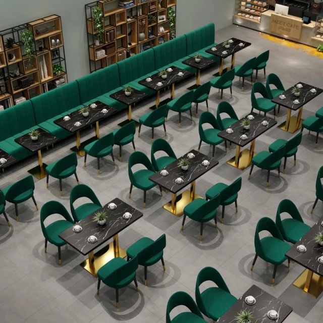 package solution luxury coffee shop furniture commercial bench chair cafe restaurant booth seating set tables and chairs