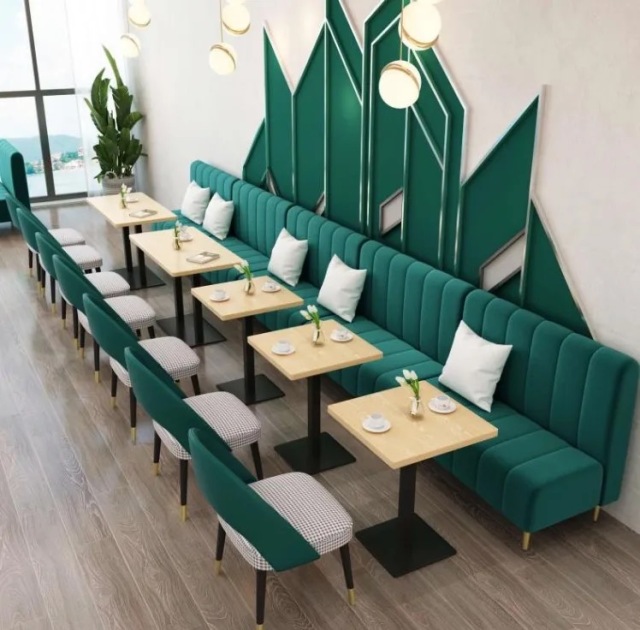 package solution luxury coffee shop furniture commercial bench chair cafe restaurant booth seating set tables and chairs