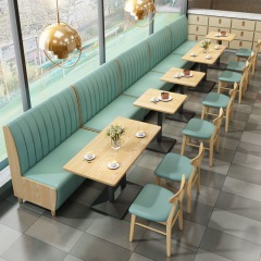 package solution restaurant solid wood sofa commercial cafe dessert cake shop restaurant seating booth chair for sale