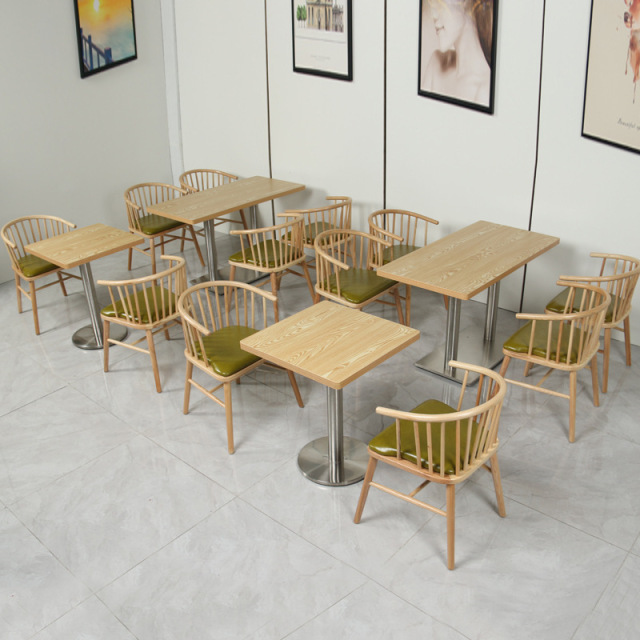 package solution canteen fast food coffee shop square commercial furniture morden restaurant tables and chairs set