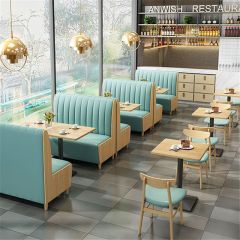 package solution restaurant solid wood sofa commercial cafe dessert cake shop restaurant seating booth chair for sale