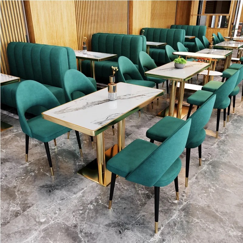 package solution luxury coffee shop furniture commercial bench chair cafe restaurant booth seating set tables and chairs