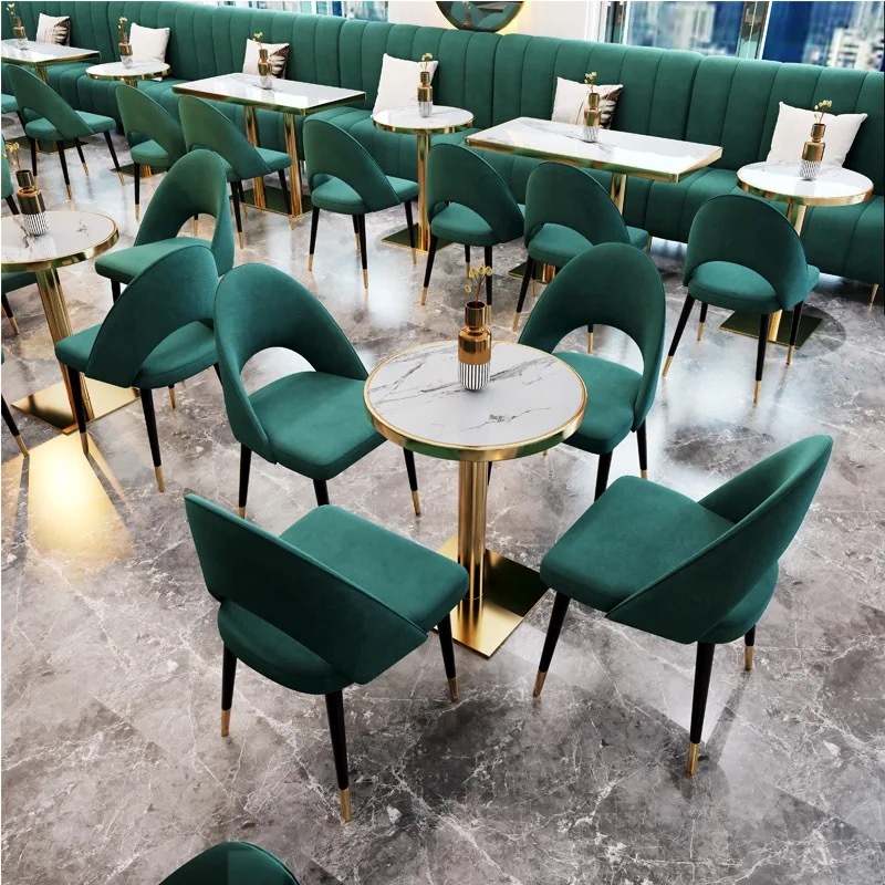 package solution luxury coffee shop furniture commercial bench chair cafe restaurant booth seating set tables and chairs