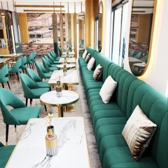 package solution luxury coffee shop furniture commercial bench chair cafe restaurant booth seating set tables and chairs