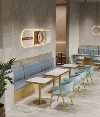 package solution commercial minimalist cafe shop dinning fast food restaurant furniture booths and table sets