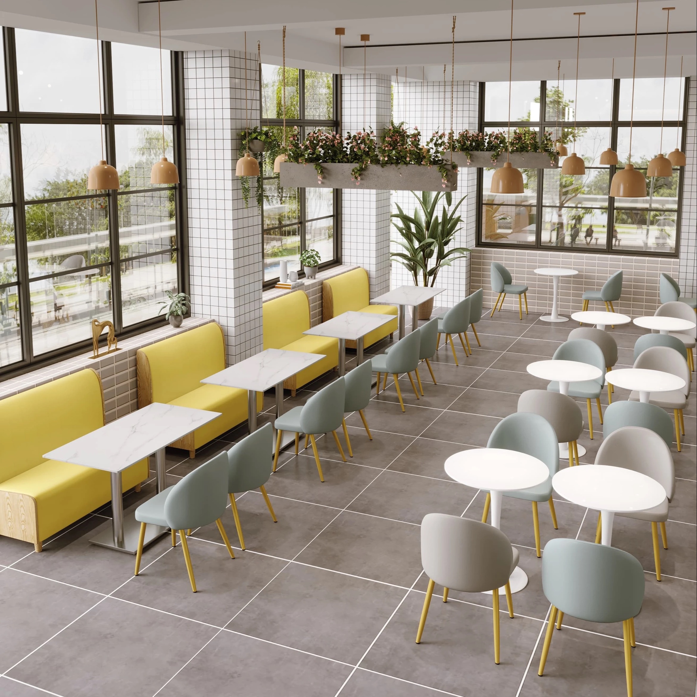 package solution commercial metal leg casual modern simple style fast food restaurant cafe furniture table chair