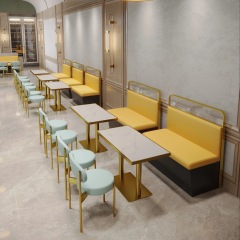 package solution simple style comfort restaurant tables and chairs booth seating set coffee shop furniture