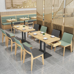 elegant wood dining furniture design high back single side restaurant sofa booth seating and table set