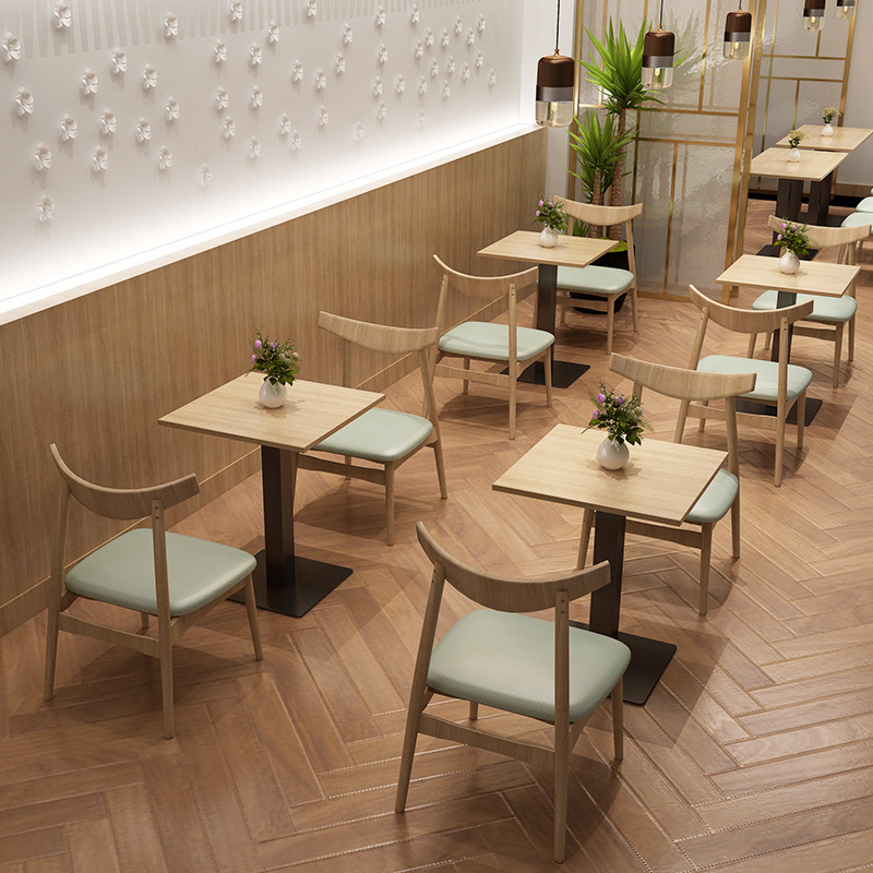 SOF one-stop custom minimalist cafe restaurant furniture booth seating table and chair set