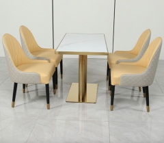 SOF custom sintered stone top table simple comfort restaurant sets coffee shop furniture tables and chairs