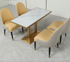 SOF custom sintered stone top table simple comfort restaurant sets coffee shop furniture tables and chairs
