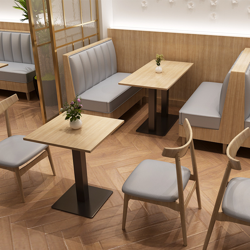 SOF one-stop custom minimalist cafe restaurant furniture booth seating table and chair set