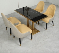SOF custom sintered stone top table simple comfort restaurant sets coffee shop furniture tables and chairs