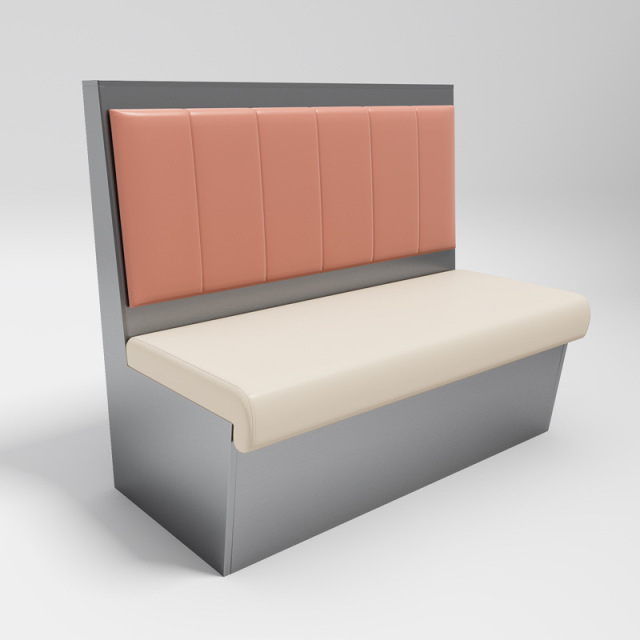 SOF commercial stainless steel material fast food restaurant booth seating furniture table and chair set