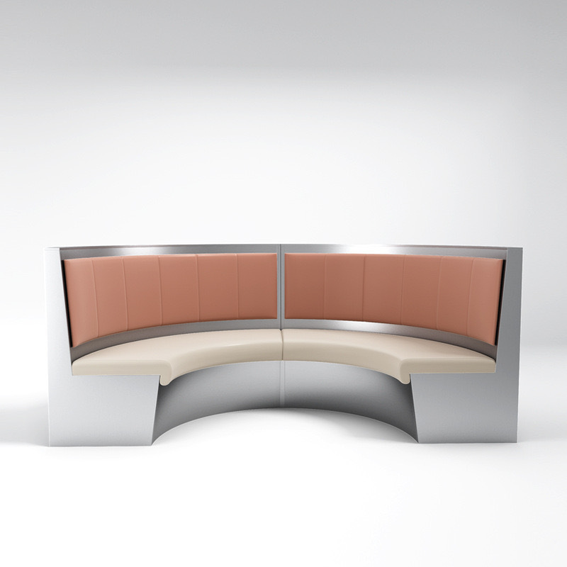 SOF commercial stainless steel material fast food restaurant booth seating furniture table and chair set