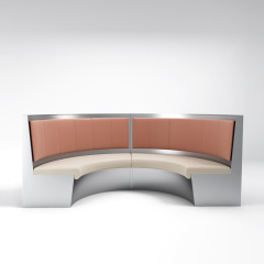 SOF commercial stainless steel material fast food restaurant booth seating furniture table and chair set