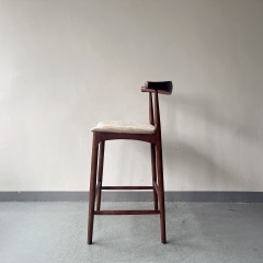 Modern Accent Dining Elbow Chair Barstool Solid Wood Farmhouse Counter Stool with PU Leather Cushion Seat NJY-002