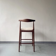 Modern Accent Dining Elbow Chair Barstool Solid Wood Farmhouse Counter Stool with PU Leather Cushion Seat NJY-002