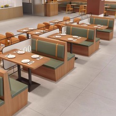 SOF custom size modern indoor furniture wood restaurant table and booth set