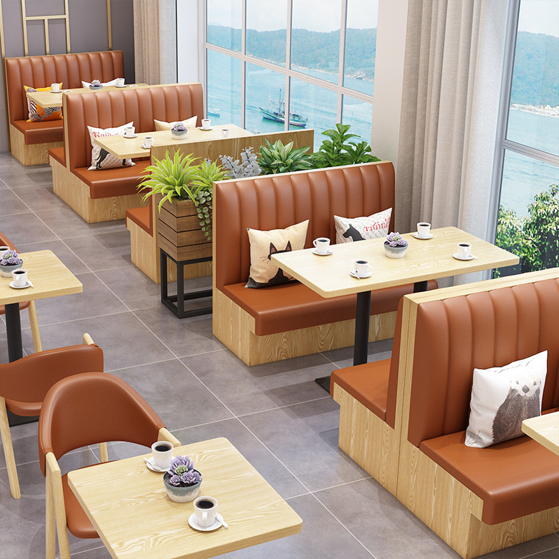 SOF commercial comfort restaurant furniture luxury cafe table and booth sofa set