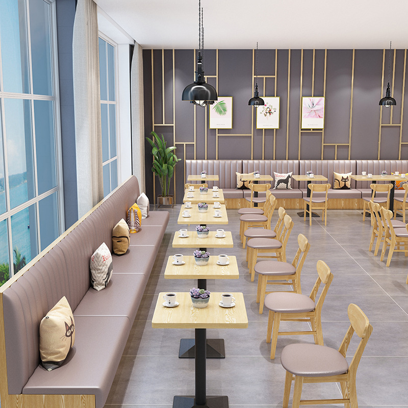 SOF commercial comfort restaurant furniture luxury cafe table and booth sofa set
