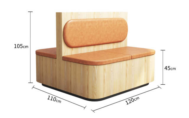 SOF modern restaurant furniture dining tables leather booth seating set