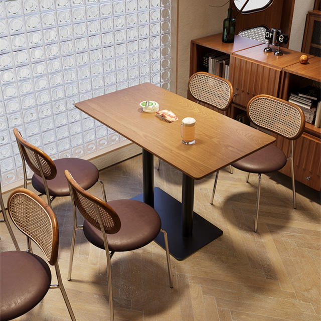 SOF wholesale commercial indoor cafe modern restaurant furniture set dining table and chairs