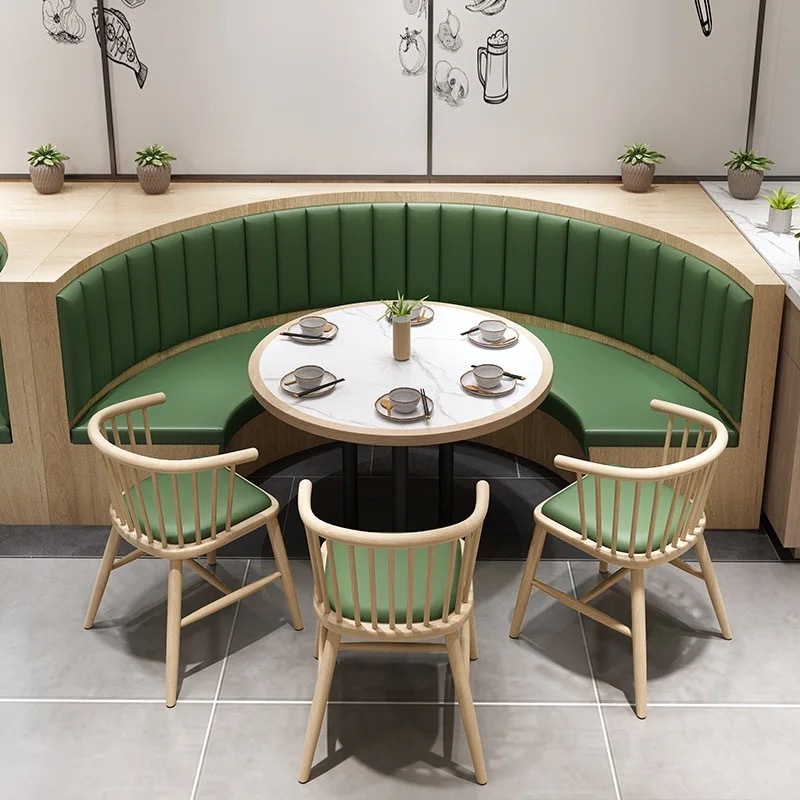 SOF new design cafe shop indoor furniture commerical restaurant booth fast food sofa tables and chairs