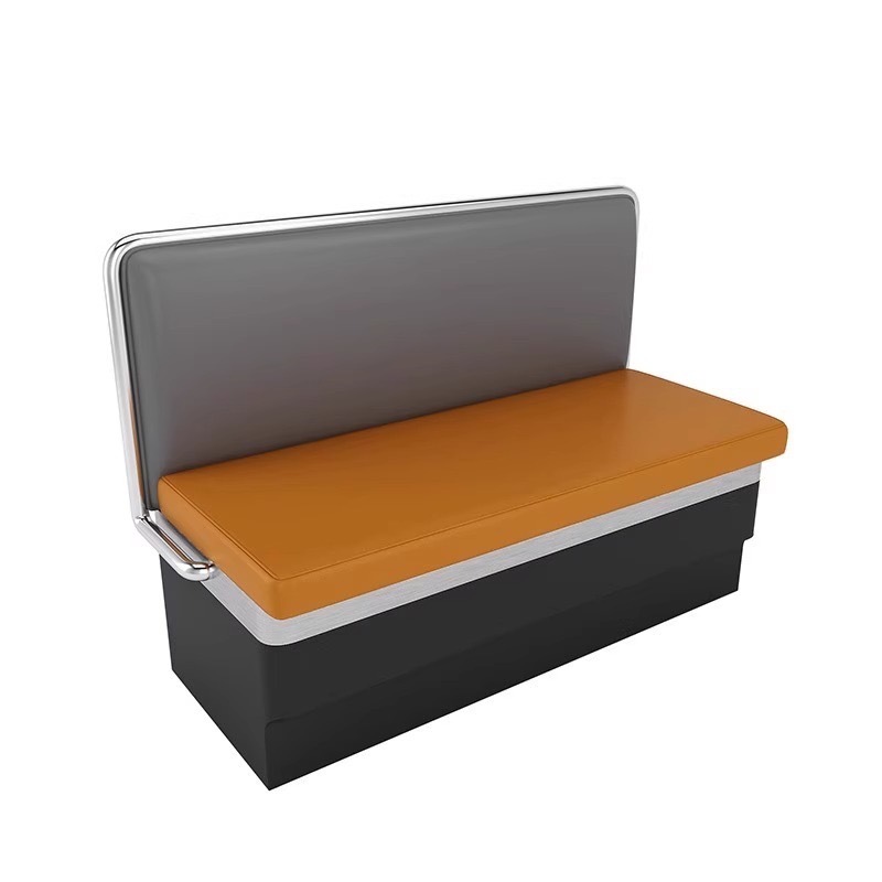SOF China furniture manufacturer stainless steel coffee shop fast food restaurant furniture indoor booths chairs and table set