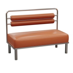 SOF China factory custom commercial modern coffee shop furniture stainless steel restaurant tables booth set