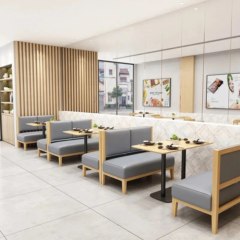 SOF custom commercial indoor furniture modern restaurant furniture sets cafe booth tables China factory wholesale