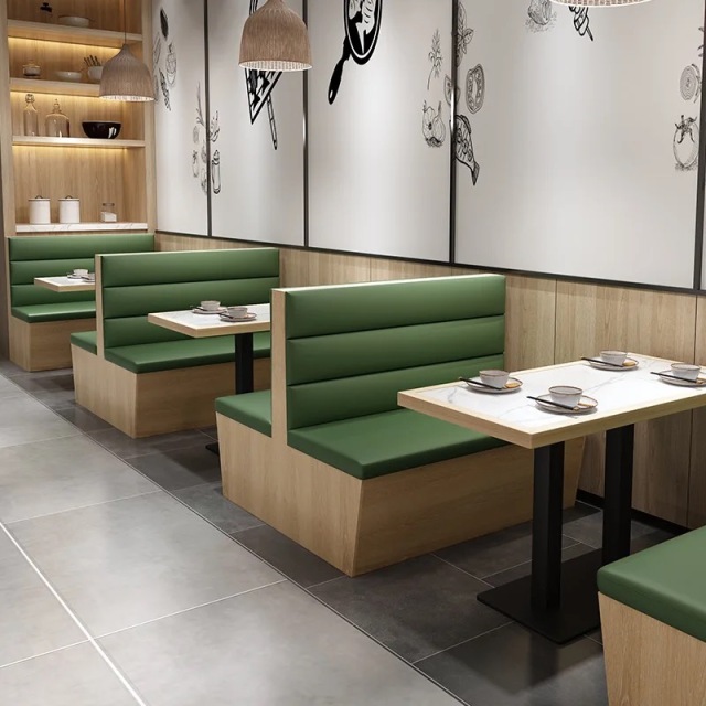 SOF new design cafe shop indoor furniture commerical restaurant booth fast food sofa tables and chairs