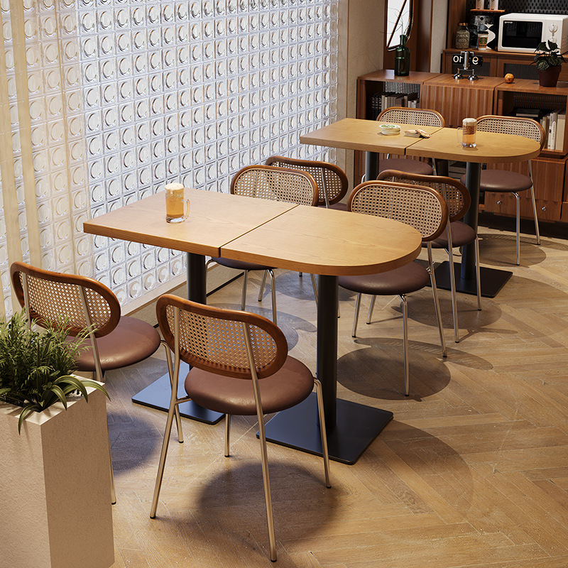 SOF wholesale commercial indoor cafe modern restaurant furniture set dining table and chairs