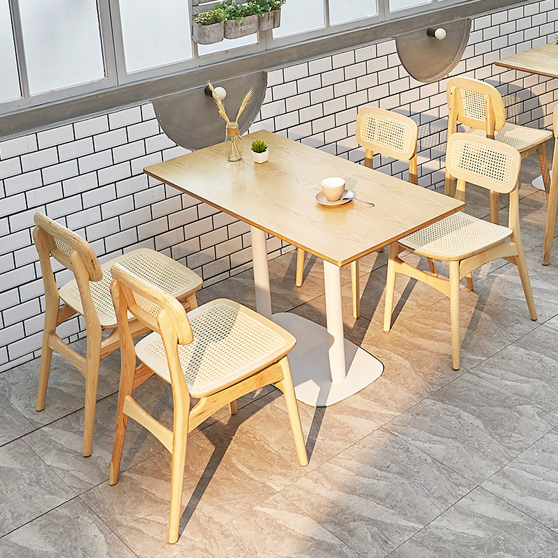 SOF modern design commercial indoor cafe furniture wooden table and chair
