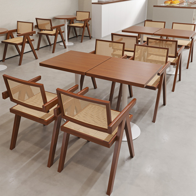 SOF commercial cafe restaurant furniture wooden dining table and chair