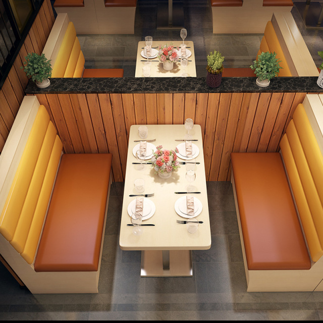 SOF indoor cafe use dining furniture set sofa booth seating stainless steel tables for restaurants