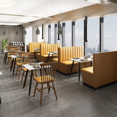 SOF commercial dining fast food indoor wholesale hotel restaurant tables chairs and booth seating furniture set