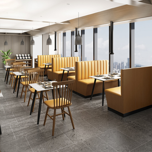 SOF commercial dining fast food indoor wholesale hotel restaurant tables chairs and booth seating furniture set