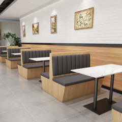 SOF custom commercial indoor coffee shop modern European wood restaurant furniture booths table and chair