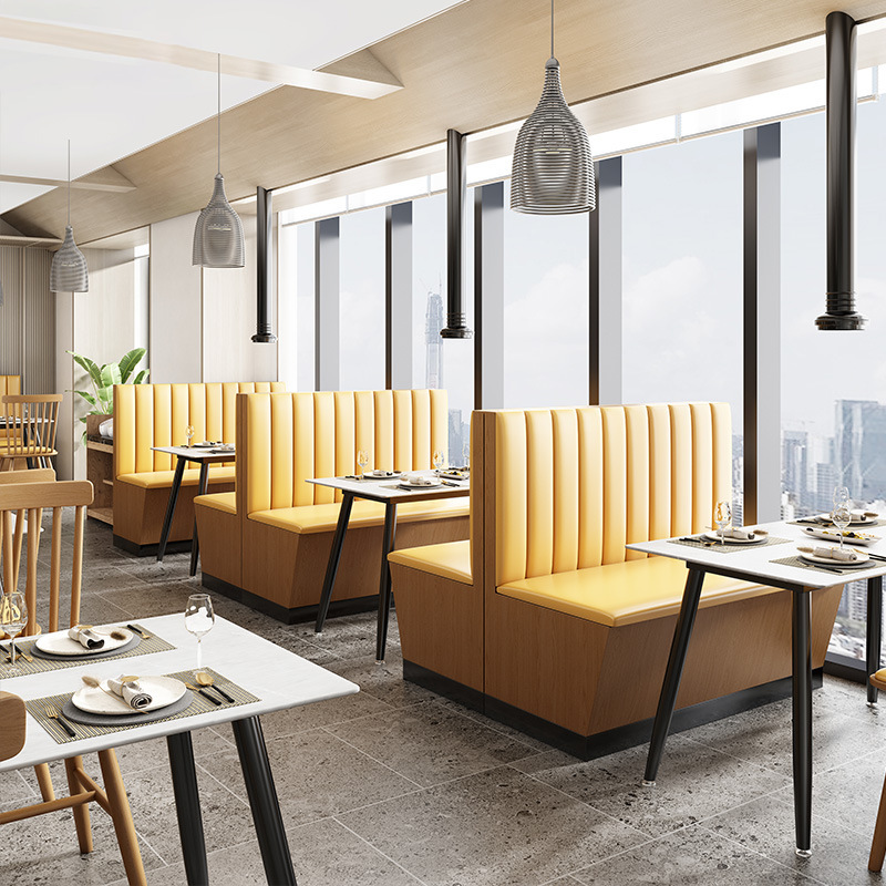 SOF commercial dining fast food indoor wholesale hotel restaurant tables chairs and booth seating furniture set