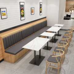 SOF custom commercial indoor coffee shop modern European wood restaurant furniture booths table and chair