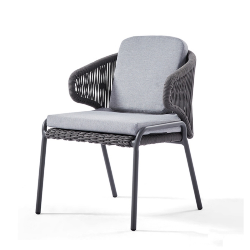 Premium Outdoor Dining Chair with Aluminum Frame and Olefin Weave